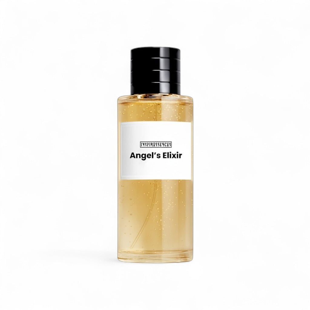 Angel's Elixir Extrait de Parfum — cognac, oak and praline luxury unisex fragrance bottle