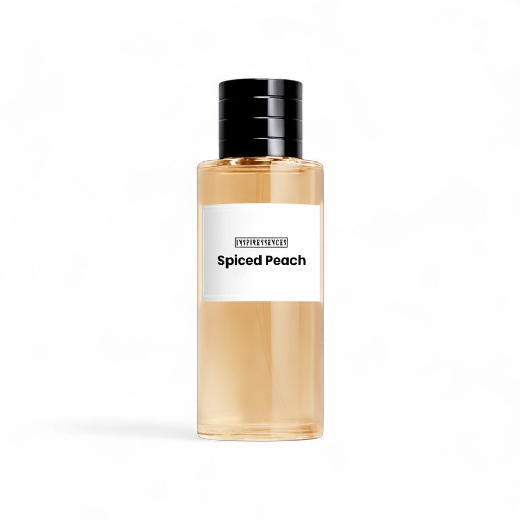 Spiced Peach Extrait de Parfum — peach, rum, davana and patchouli luxury fragrance bottle